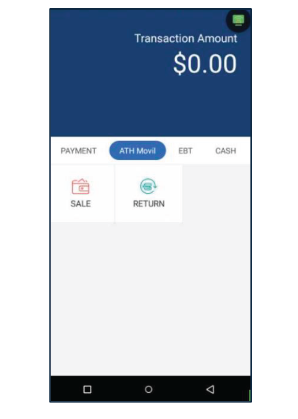 Presione ATH Móvil luego, presione Sale.