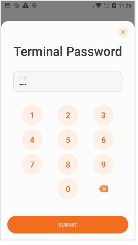 Entre el Terminal Password. Luego, presione Submit.